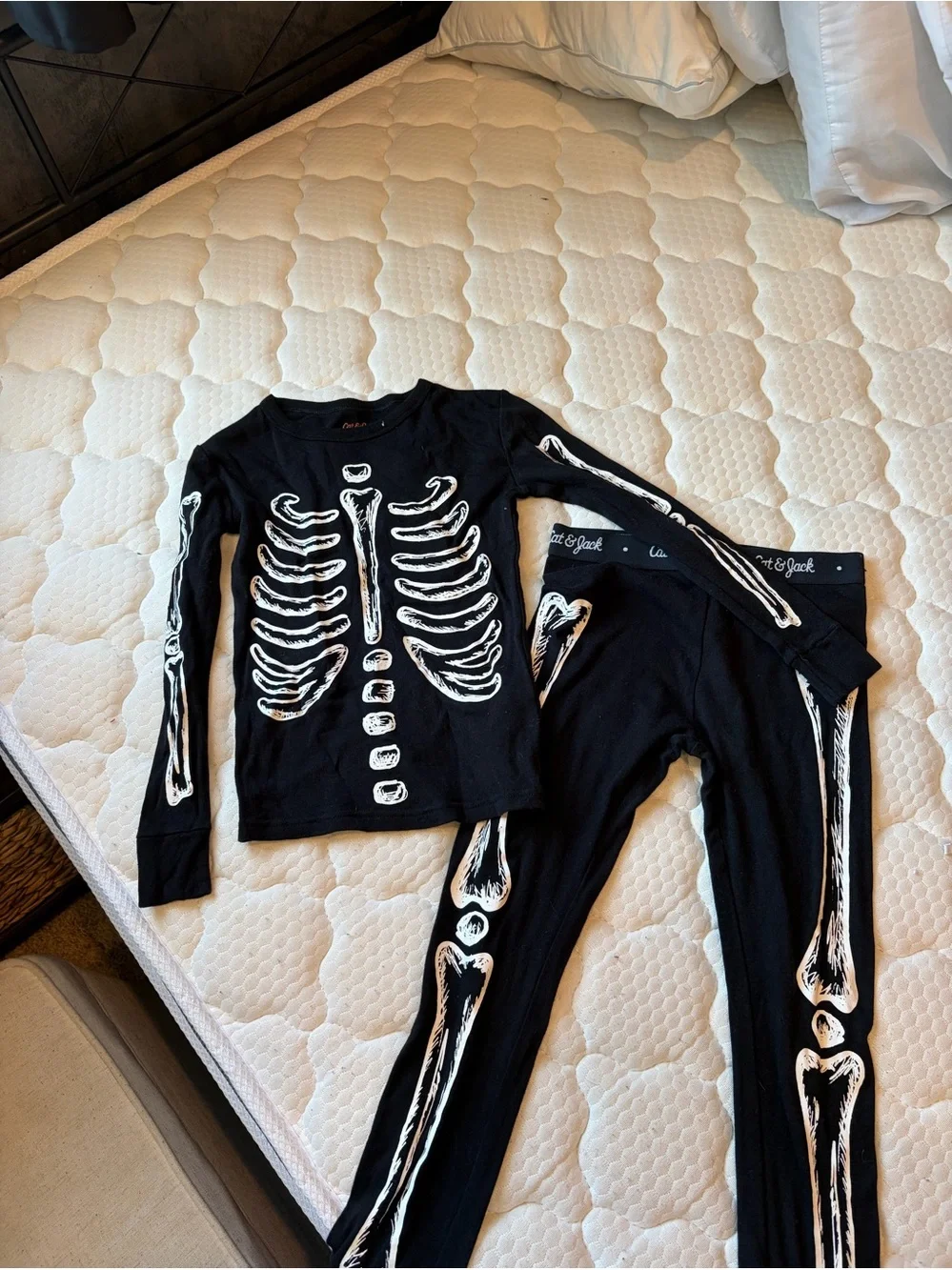 Cat & Jack Black Skeleton Costume Pajama Set